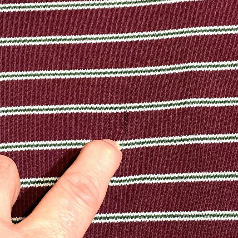 Polo Ralph Lauren Polo Shirt Adult XL Red White Striped‎ 100% Cotton Read Cond